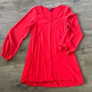Red Express peasant sleeve dress